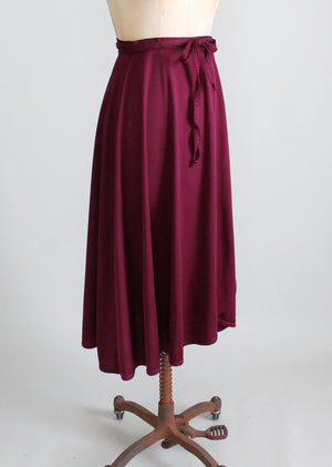 Vintage 1970s Plum Wrap Skirt