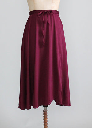 Vintage 1970s Plum Wrap Skirt