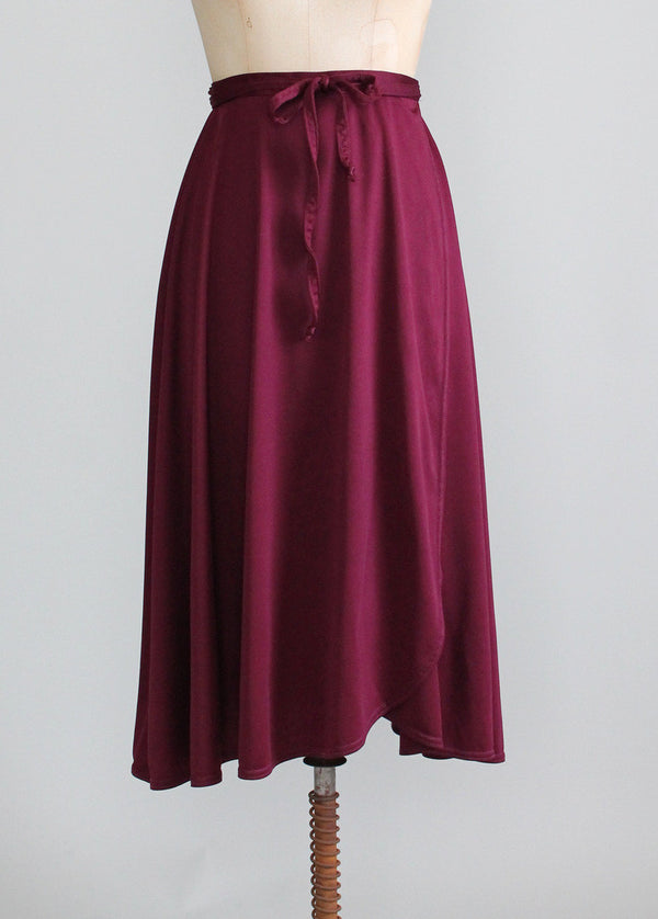 Vintage 1970s Plum Wrap Skirt - Raleigh Vintage