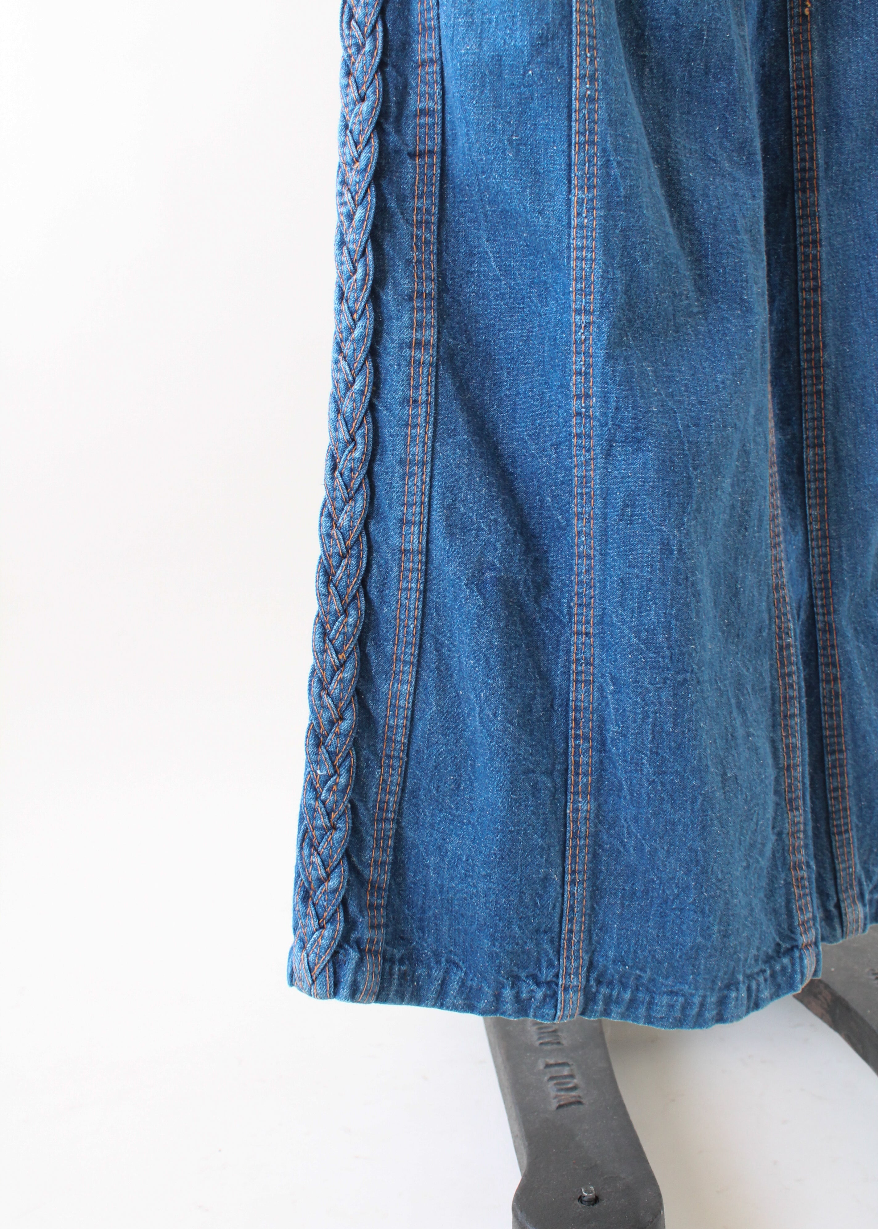 Vintage 1970s Red Snap Bell Bottom Jeans