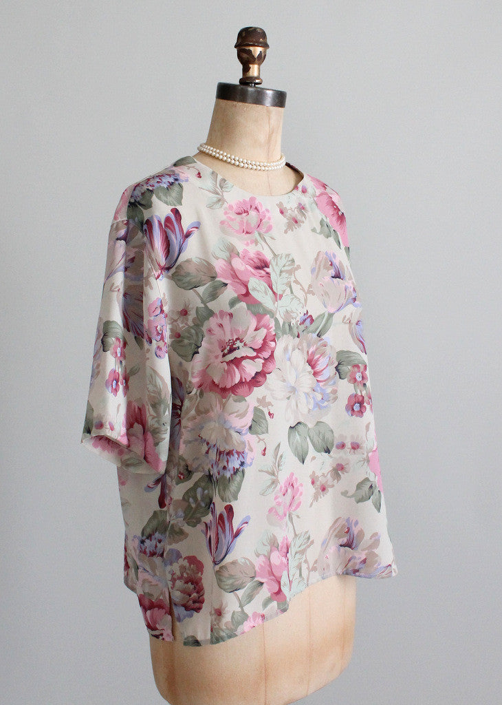 Vintage 1980s Nostalgic Floral Slouch Top