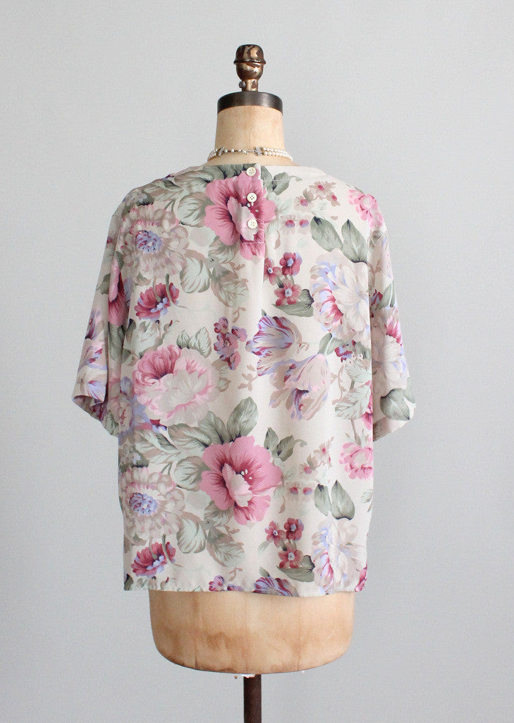 Vintage 1980s Nostalgic Floral Slouch Top