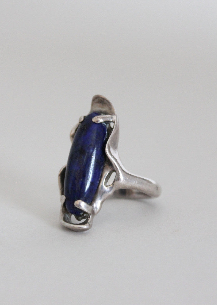 Vintage Restless Waves Silver and Lapis Ring
