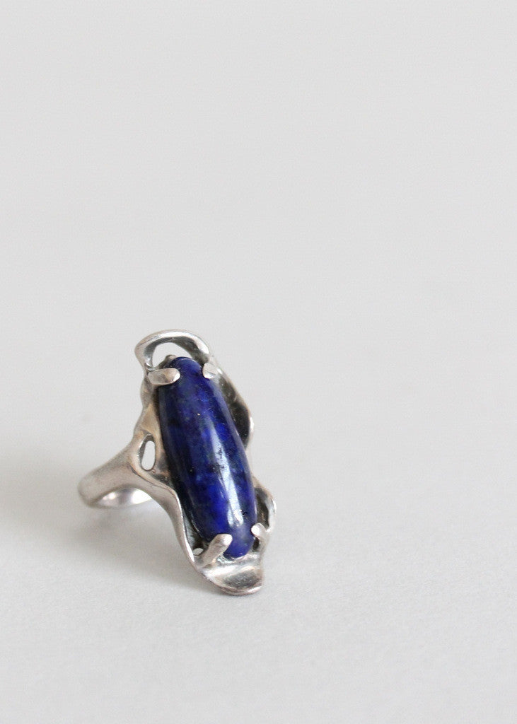 Vintage Restless Waves Silver and Lapis Ring