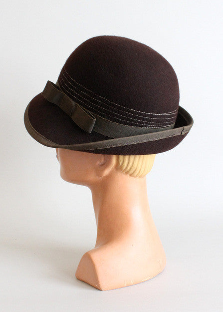 Vintage 1970s Betmar Brown Bowler Hat