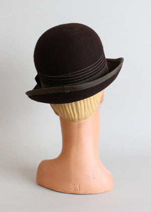 Vintage 1970s Betmar Brown Bowler Hat