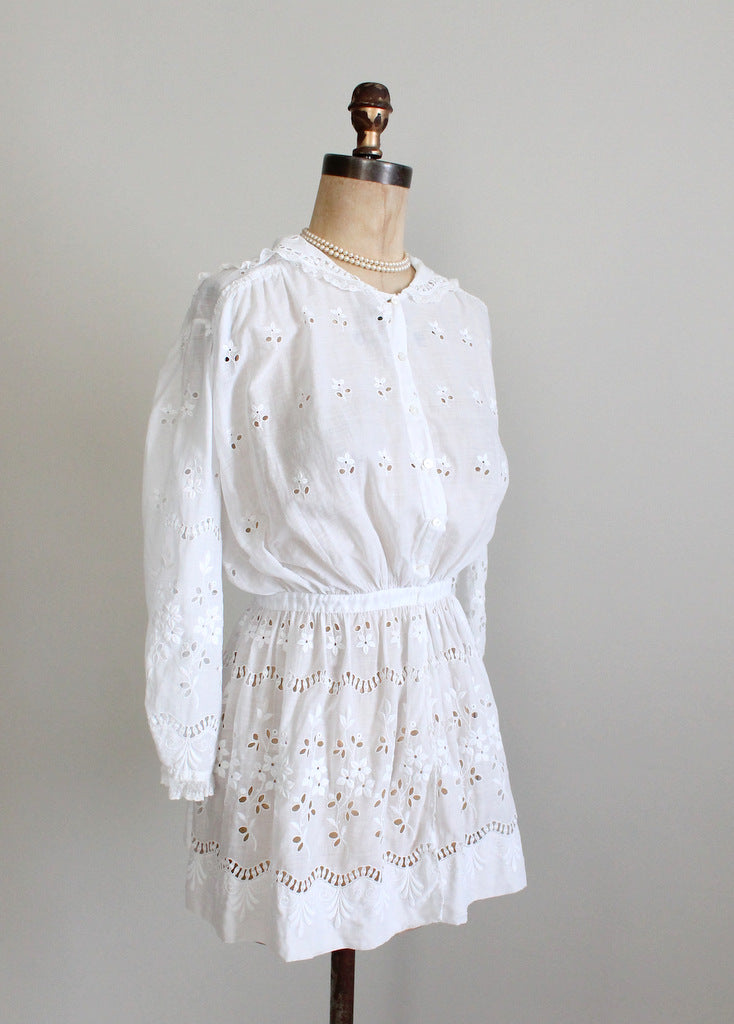 Edwardian white cotton blouse