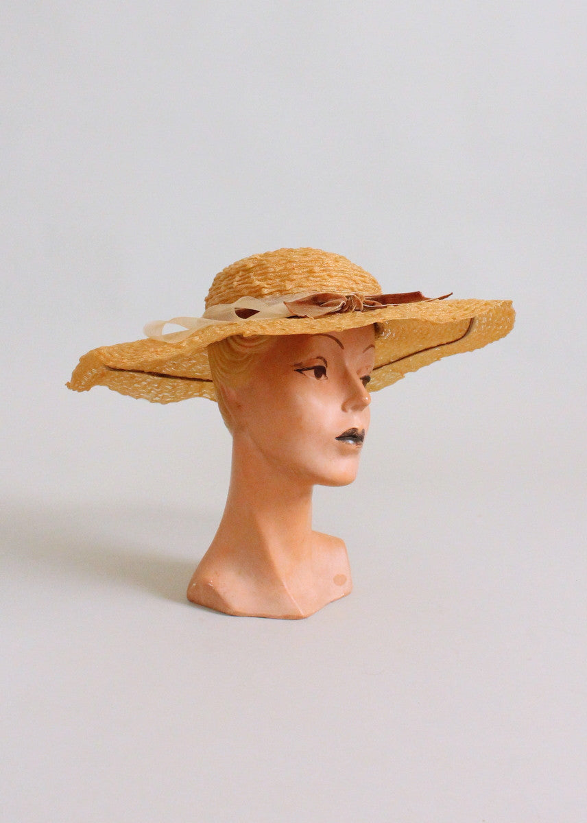 Vintage 1950s G. Howard Hodge Wide Brim Hat