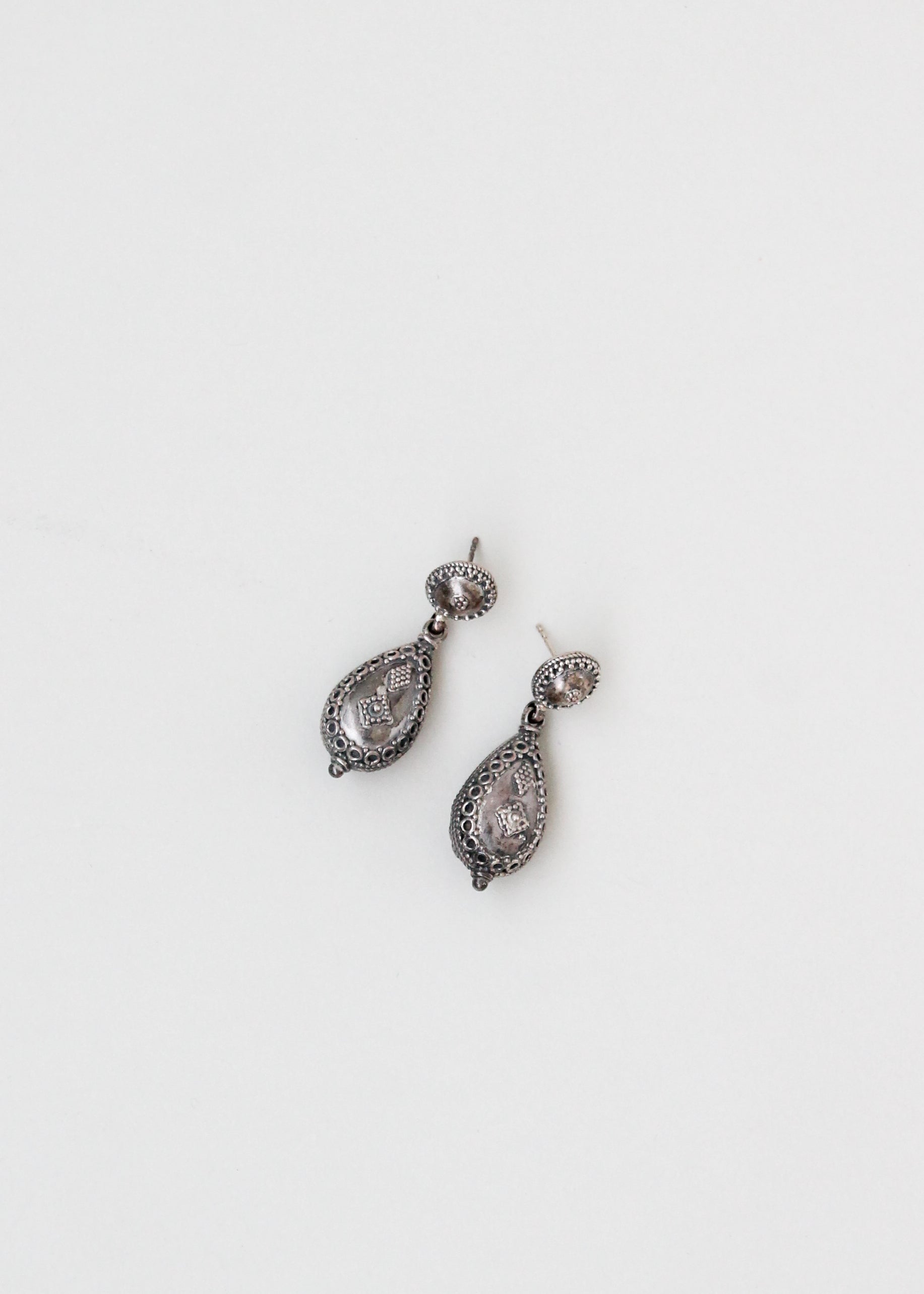 Vintage Indian Silver Dangle Earrings