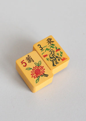 Vintage Bakelite Mahjong Brooch