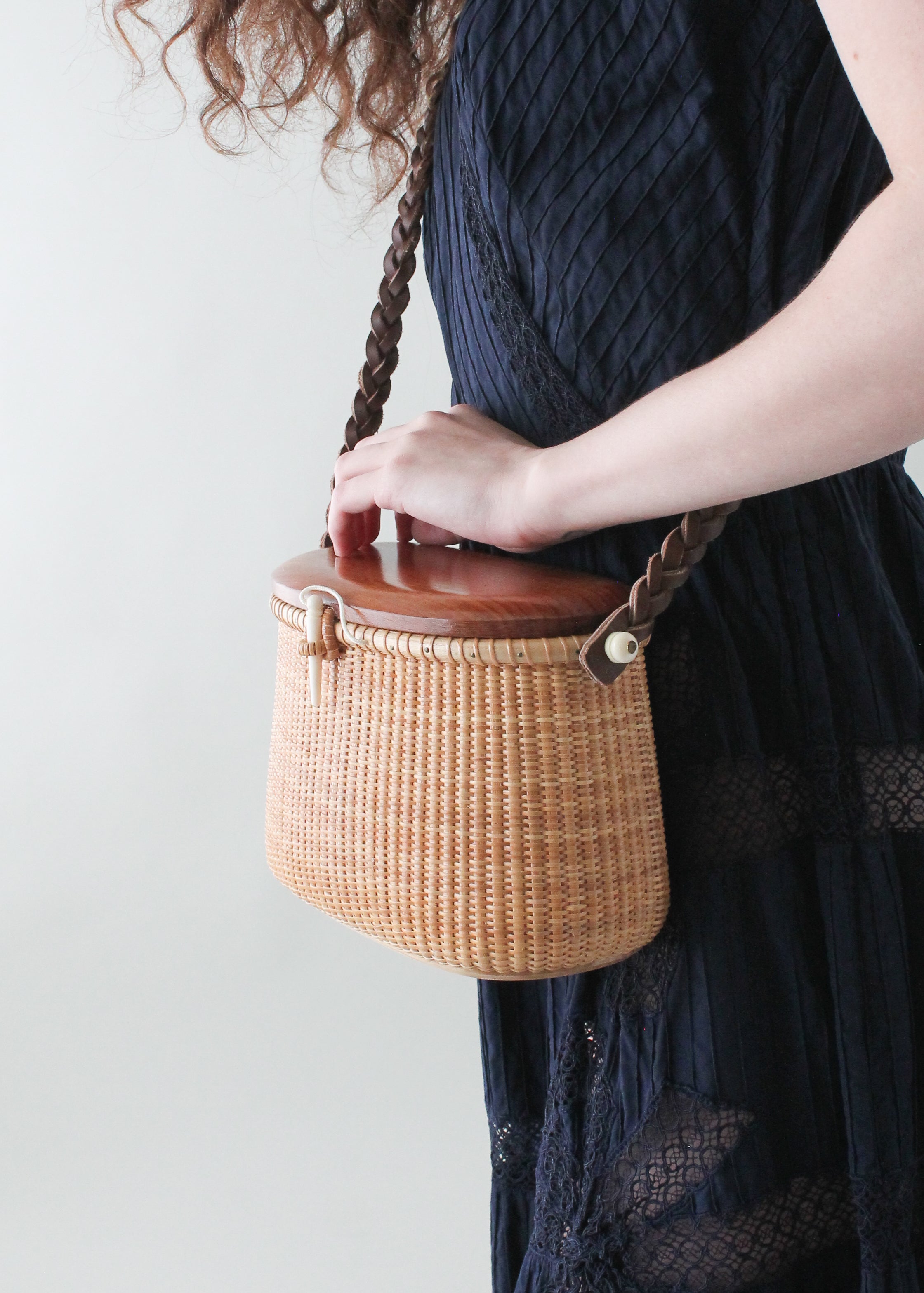 Vintage 1970s Wicker Basket Purse