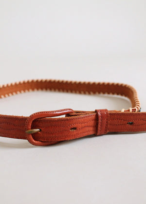 Vintage Native American Beaded Leather Belt