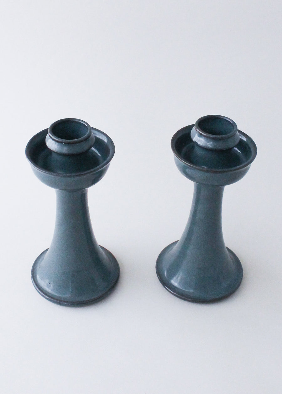 Vintage Jugtown Ceramic Candle Holders