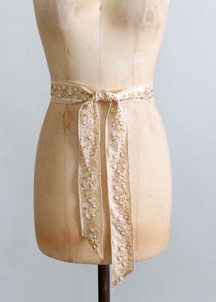 Vintage Beaded Belt or Wedding Head Scarf - Raleigh Vintage Vintage Beaded Belt or Wedding Head Scarf - Raleigh Vintage