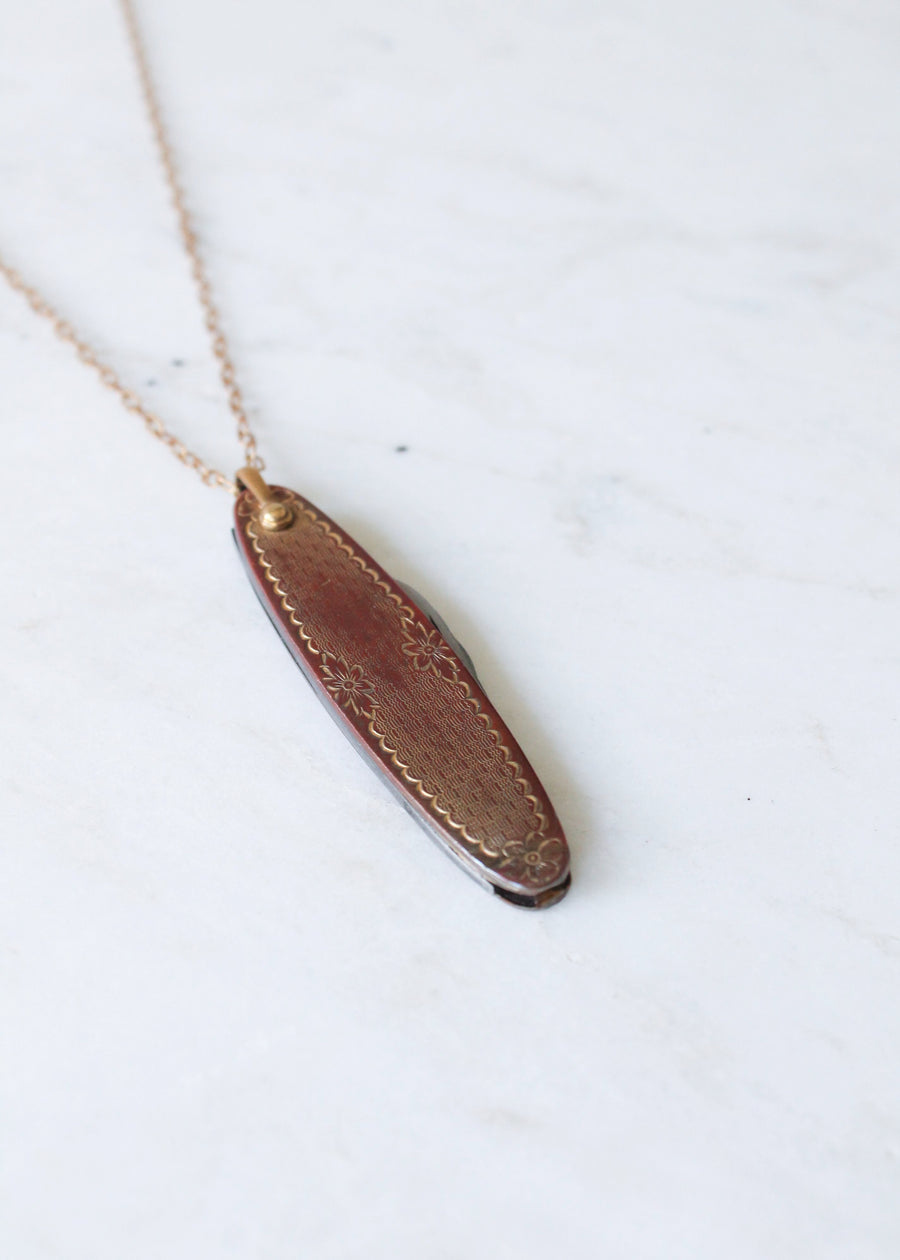 Vintage 1930s Pocket Knife Neckklace