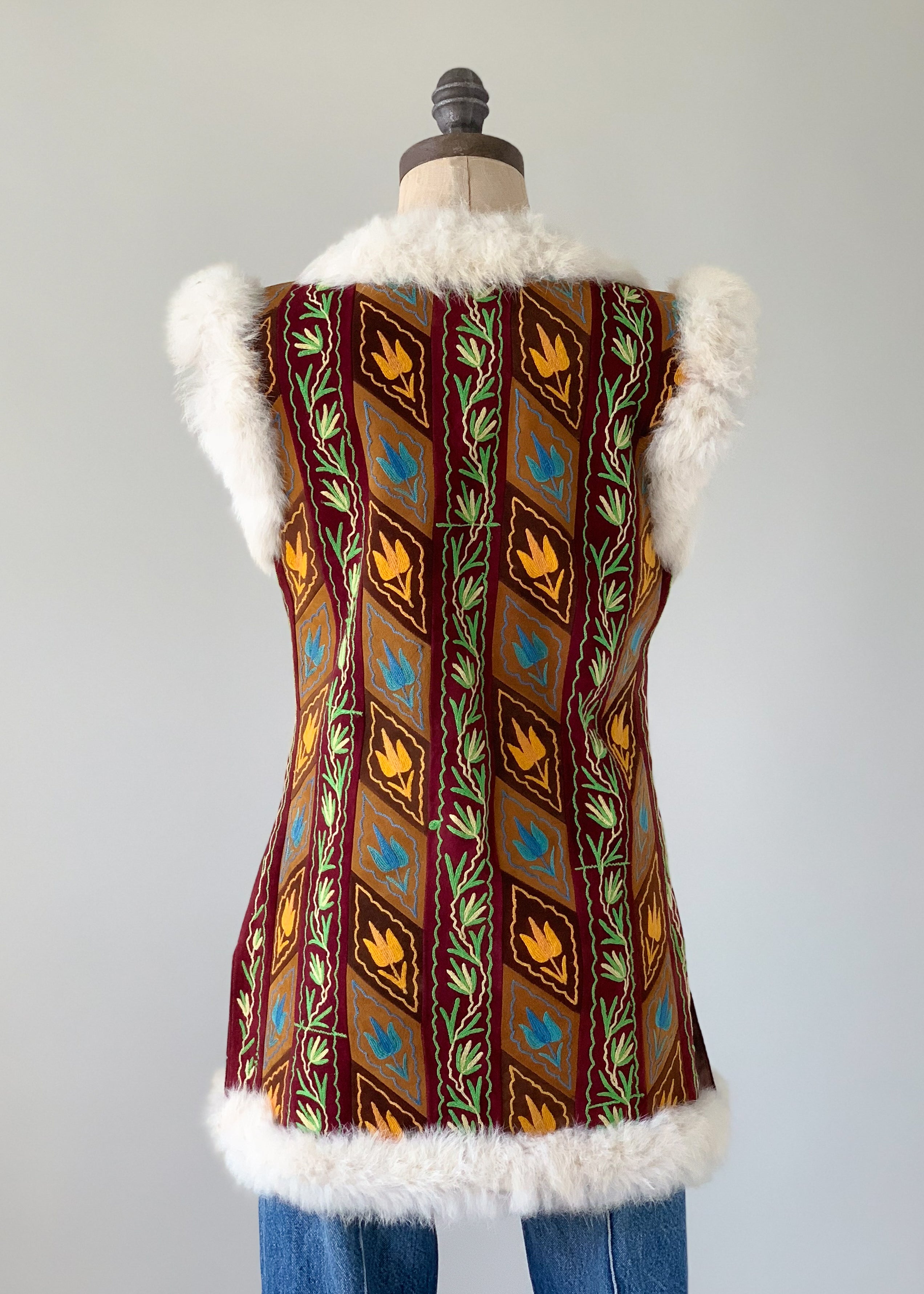 Vintage Suede and Fur Tunic Top