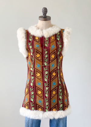 Vintage Suede and Fur Tunic Top