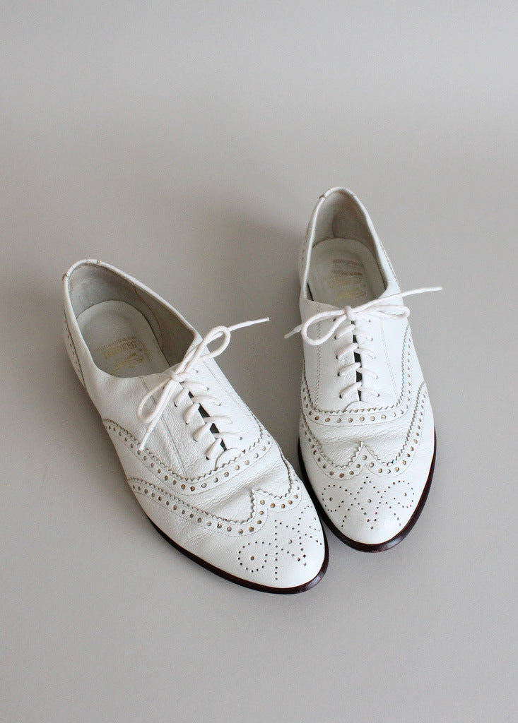 Vintage White Wing Tip Oxfords Raleigh Vintage