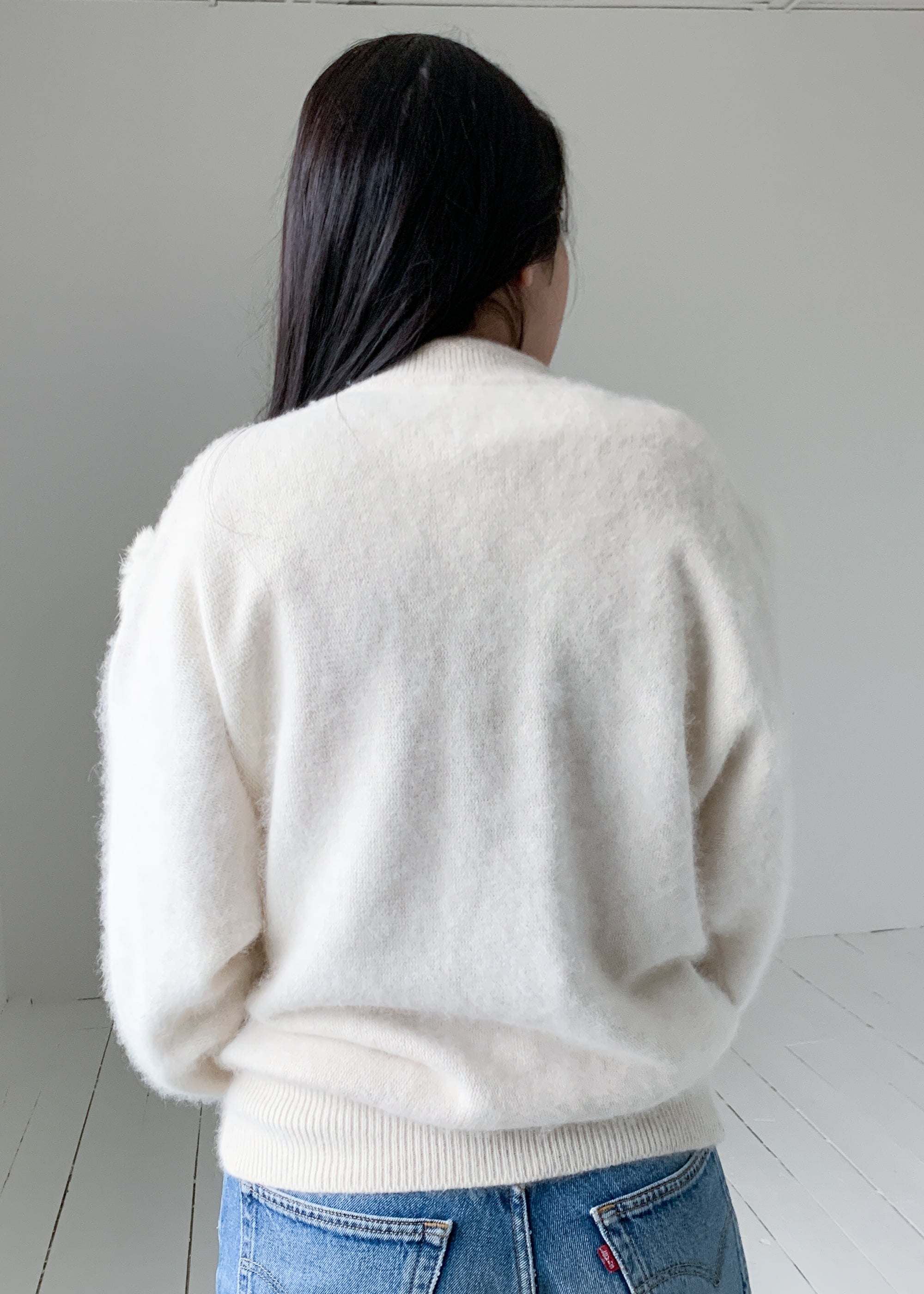 Vintage Angora and Fur Cardigan