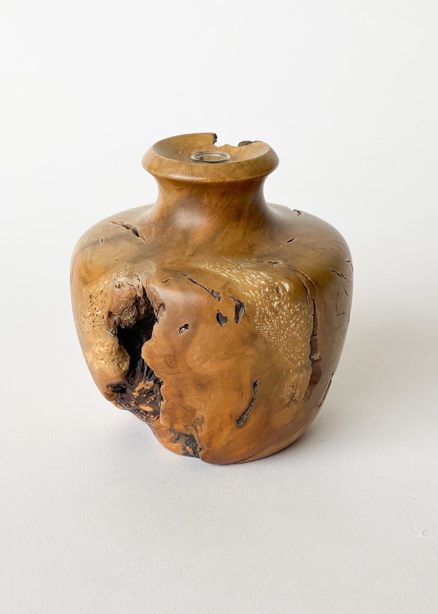 Vintage Burl Wood Vase