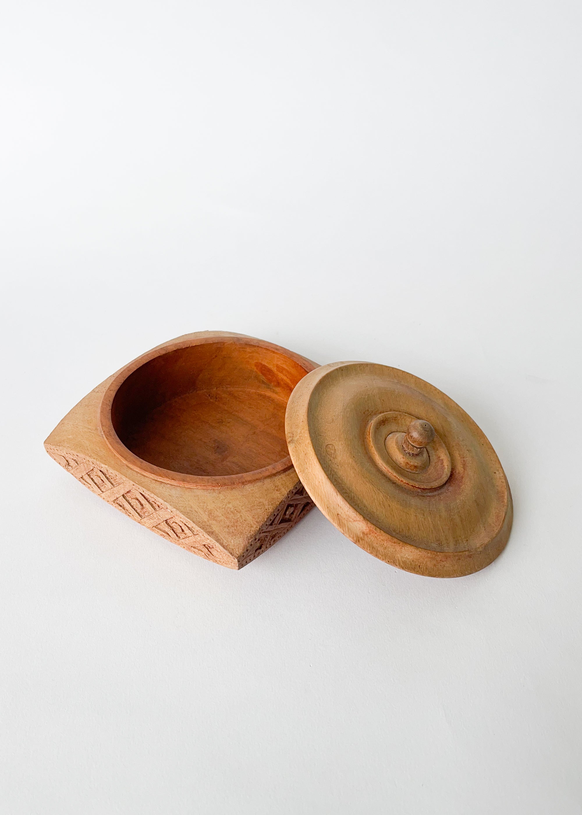 Vintage Carved Teak Box