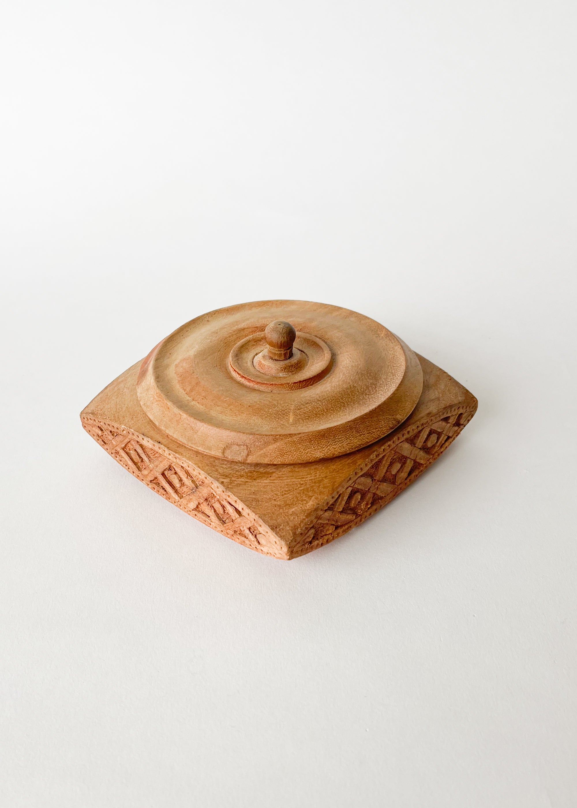 Vintage Carved Teak Box