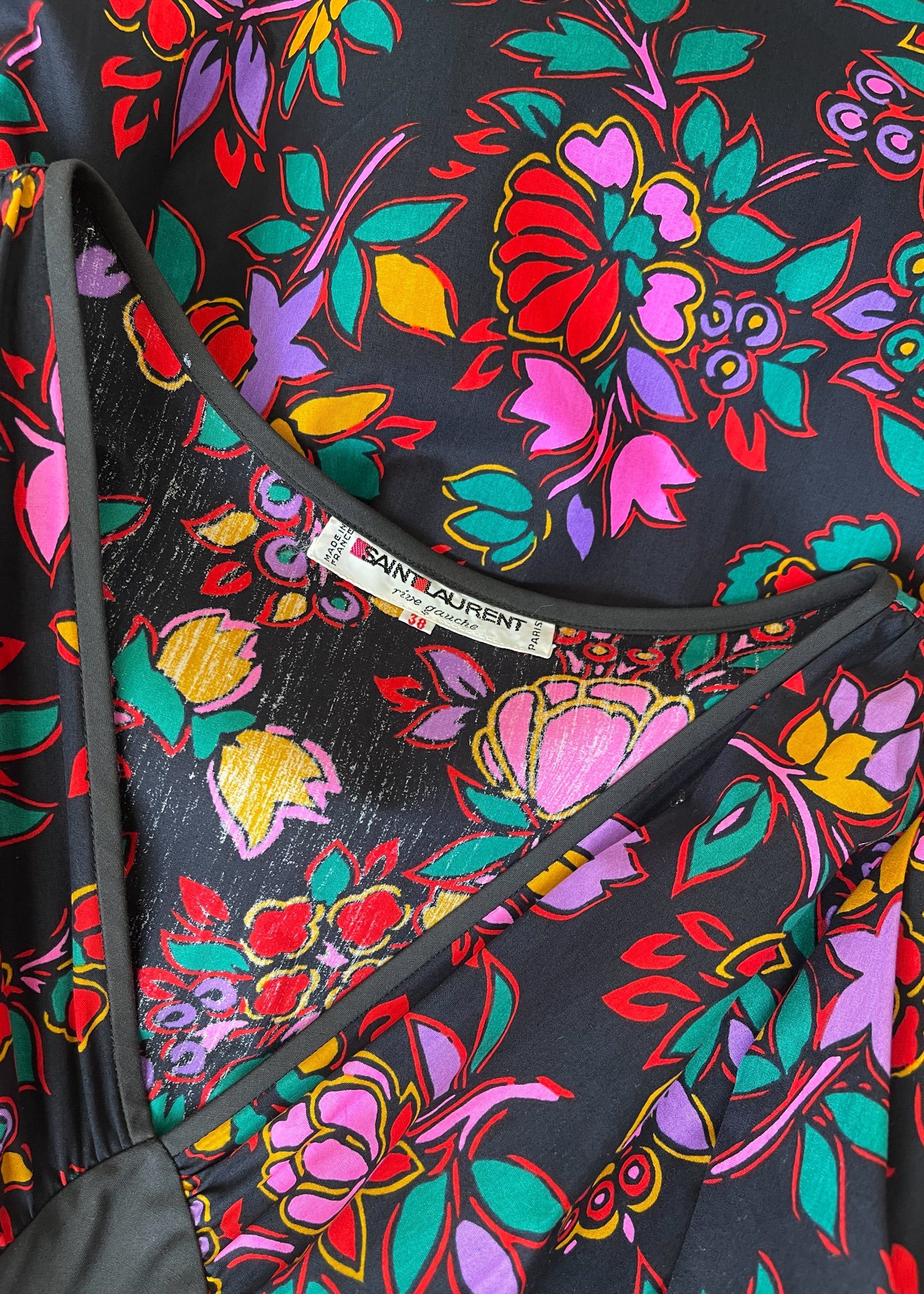 Vintage Early 1980s YSL Cotton Peplum Dress