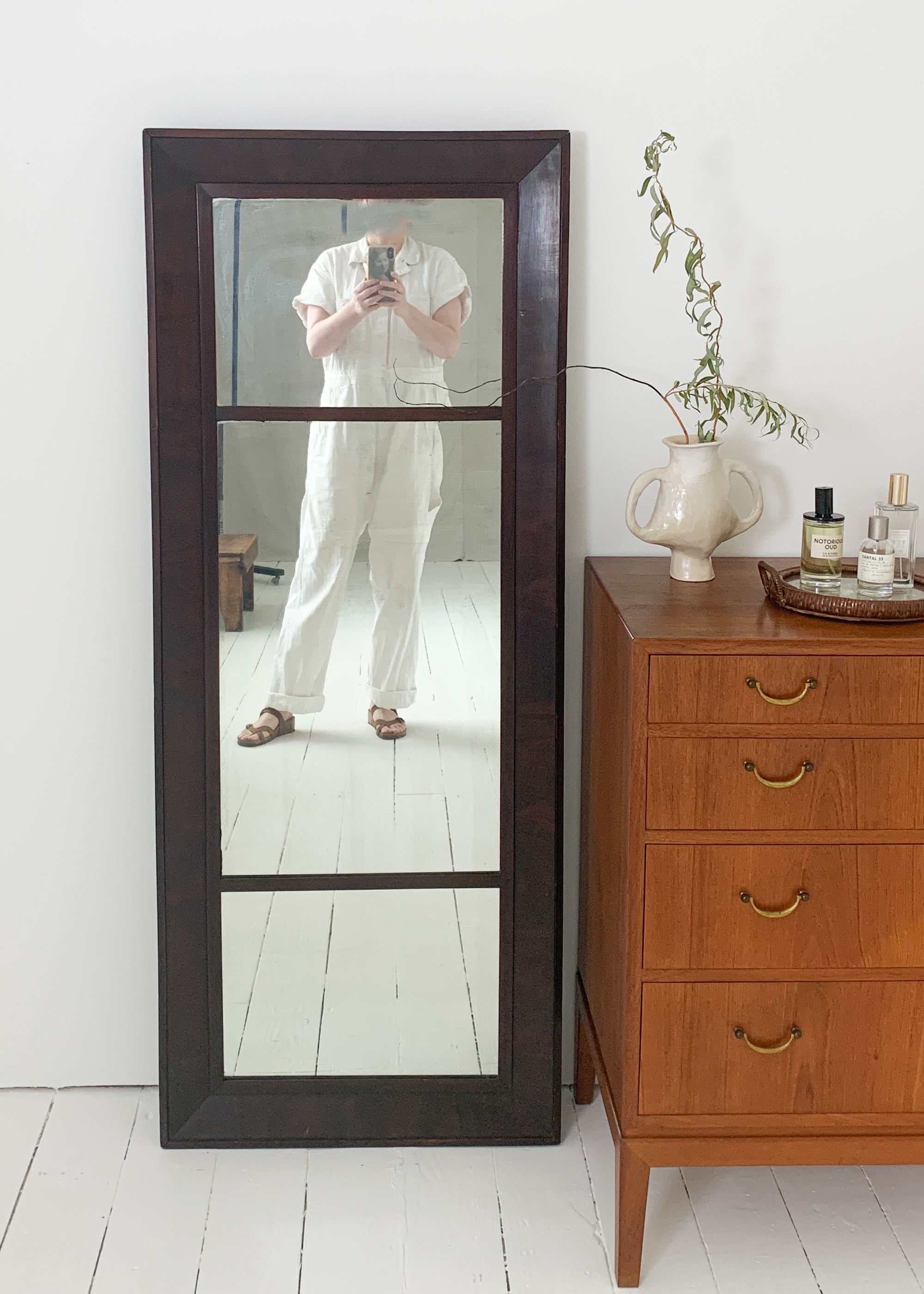 Vintage Wood Frame Floor Mirror