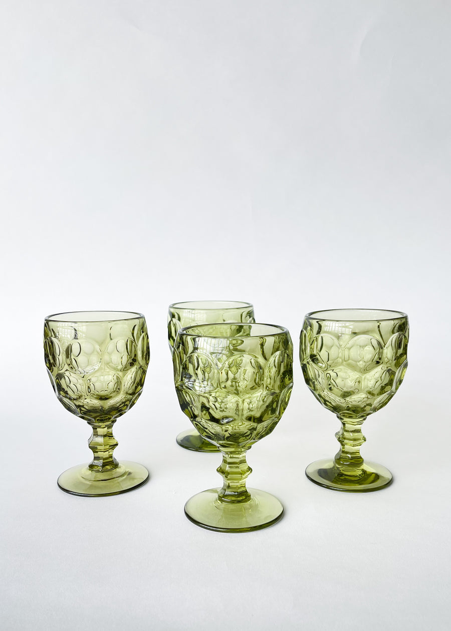 Vintage Green Goblets