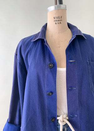 Vintage 1960s European Indigo Workwear Jacket