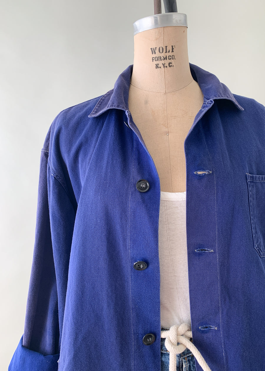 Vintage 1960s European Indigo Workwear Jacket