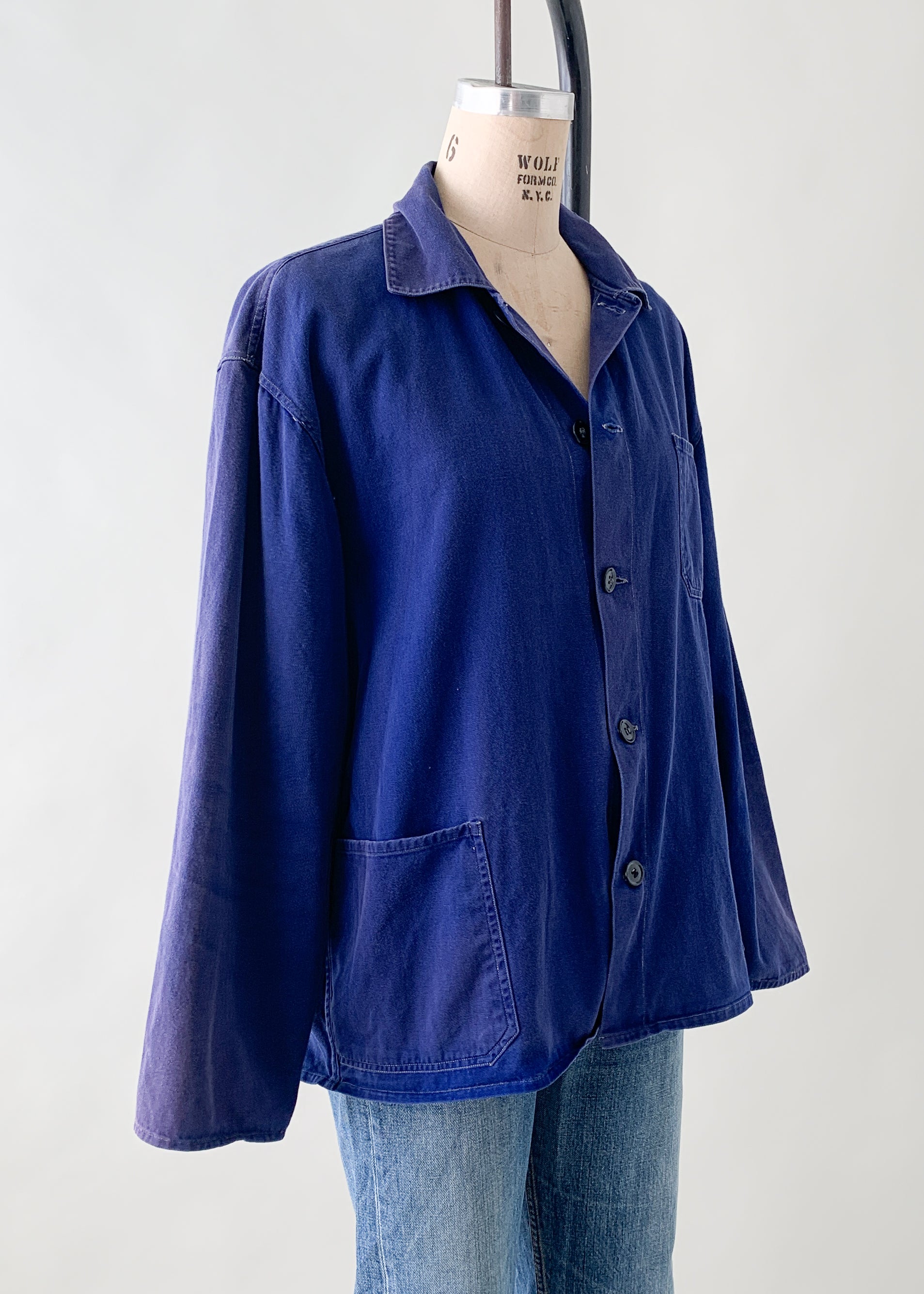 Vintage 1960s European Indigo Workwear Jacket