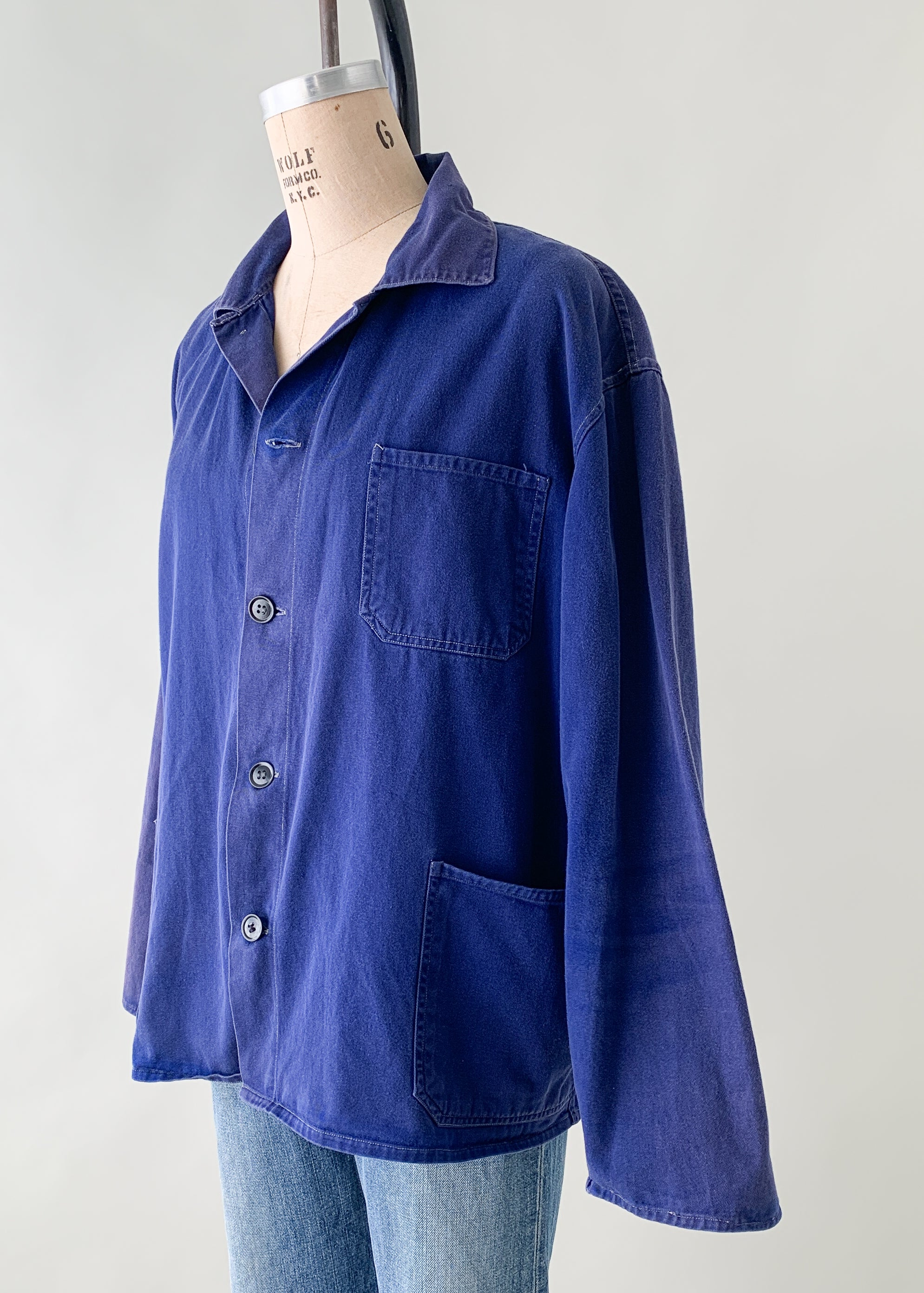 Vintage 1960s European Indigo Workwear Jacket