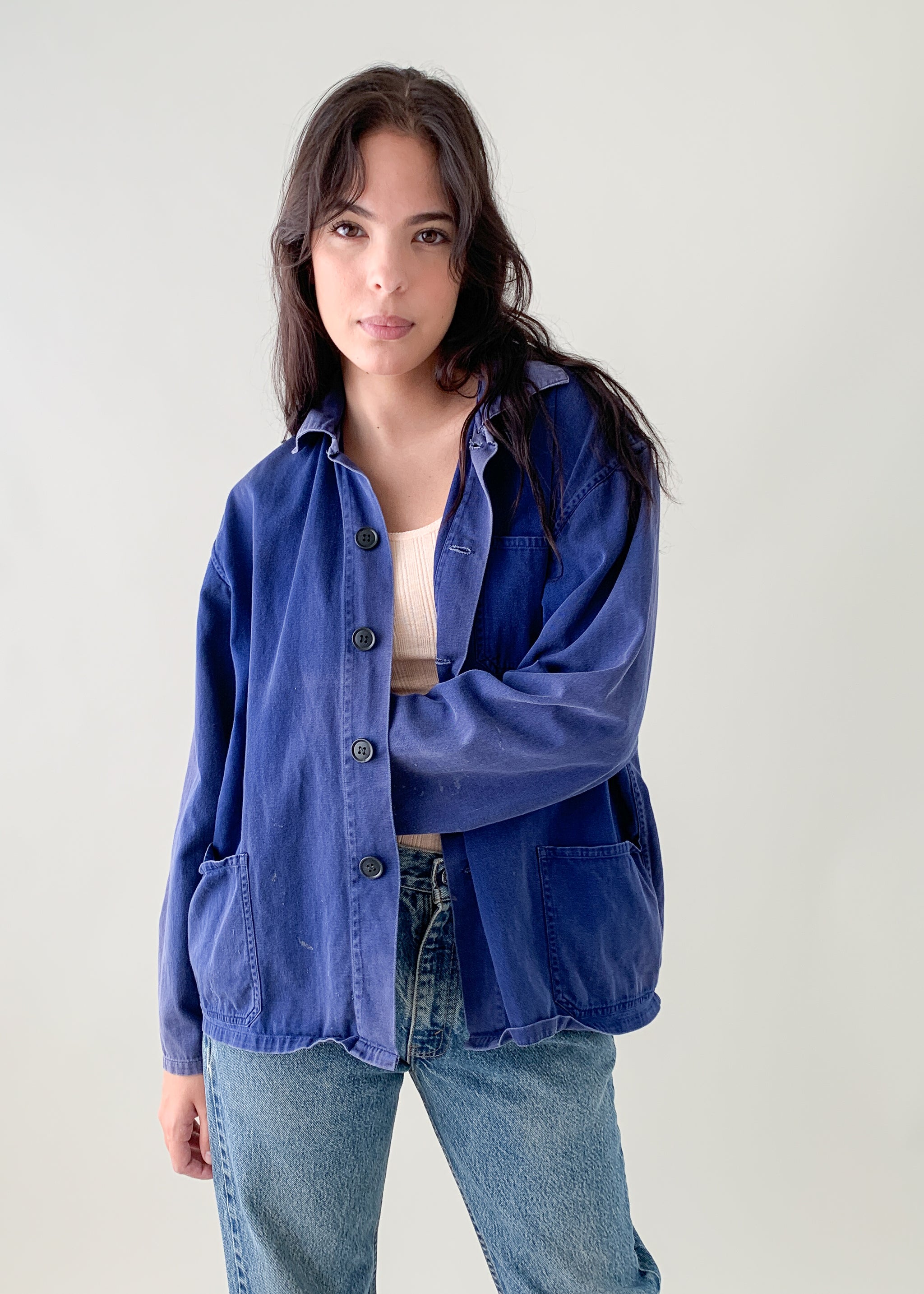 Vintage 1960s European Indigo Workwear Jacket