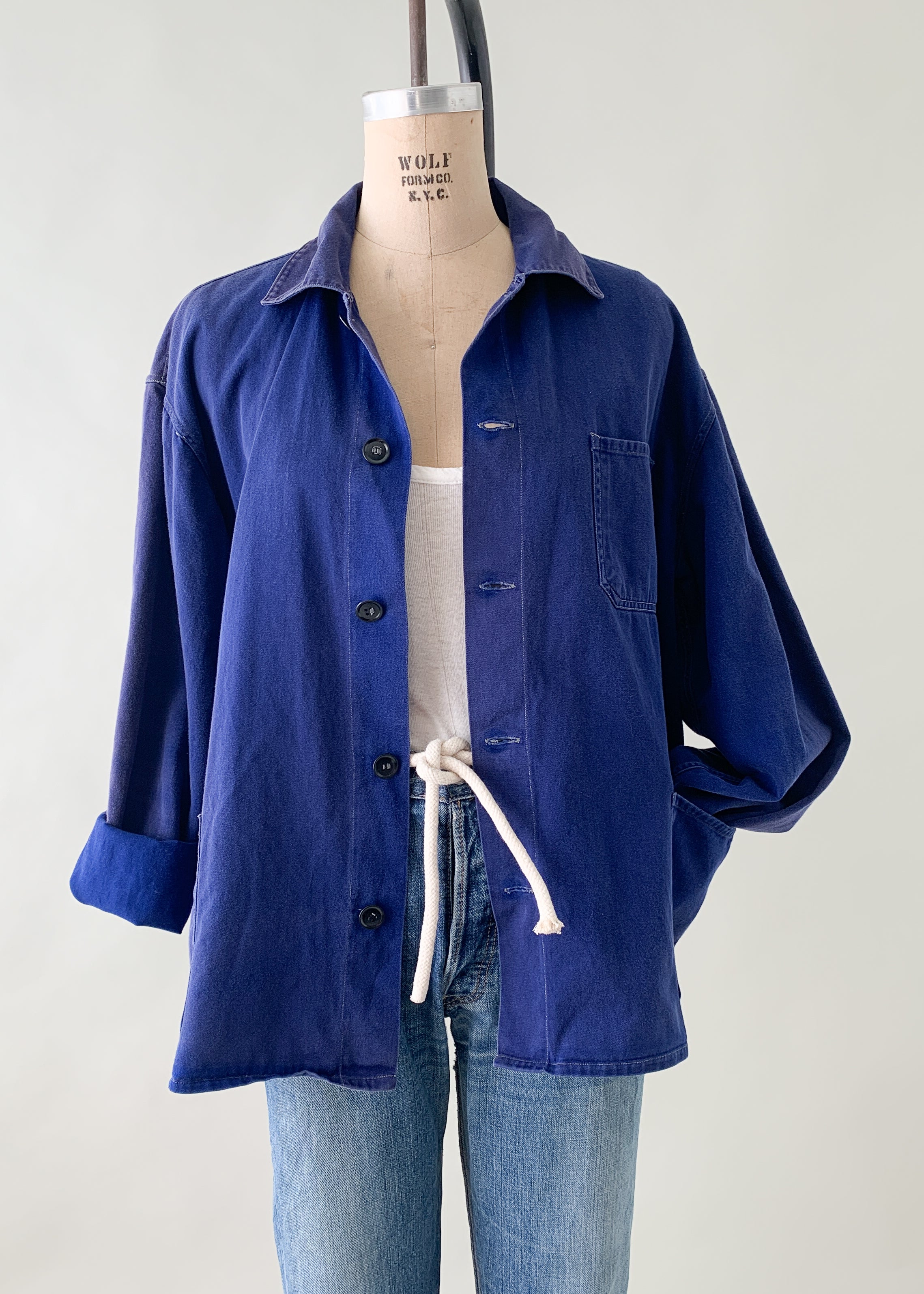 Vintage 1960s European Indigo Workwear Jacket