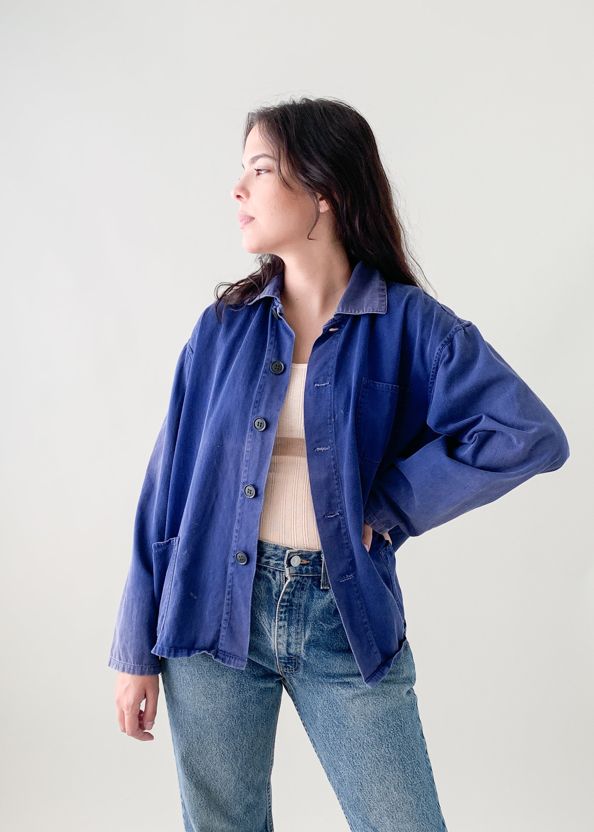 Vintage 1960s European Indigo Workwear Jacket