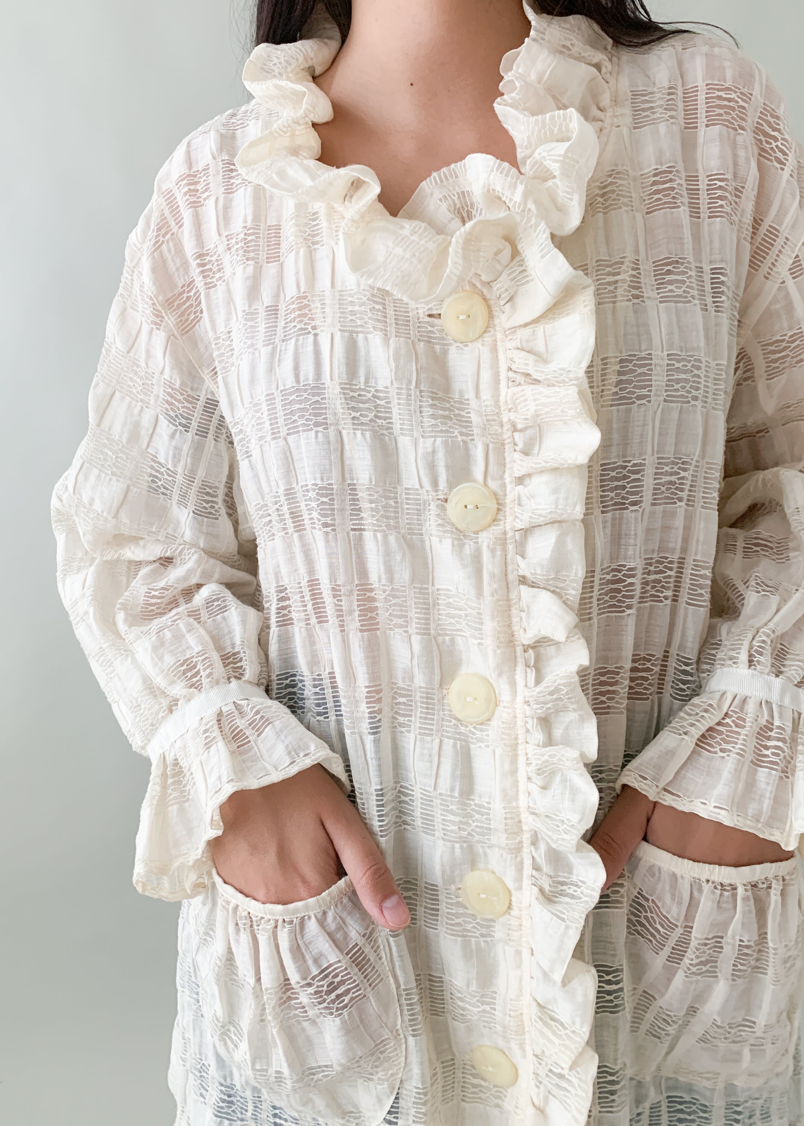 Italian Ruffled Smock Jacket