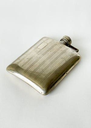 Vintage 1920s Nickel Silver Hip Flask