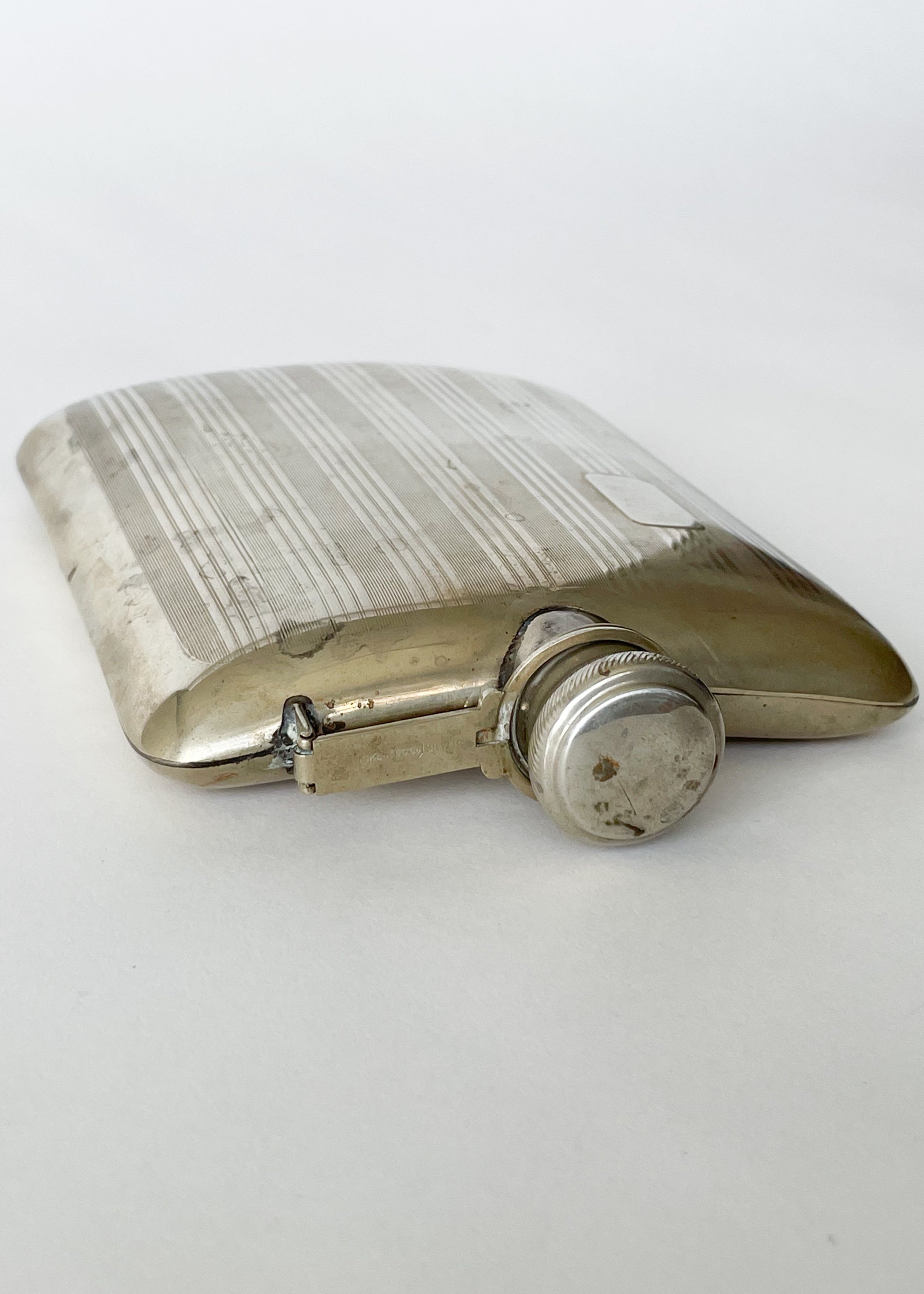 Vintage 1920s Nickel Silver Hip Flask