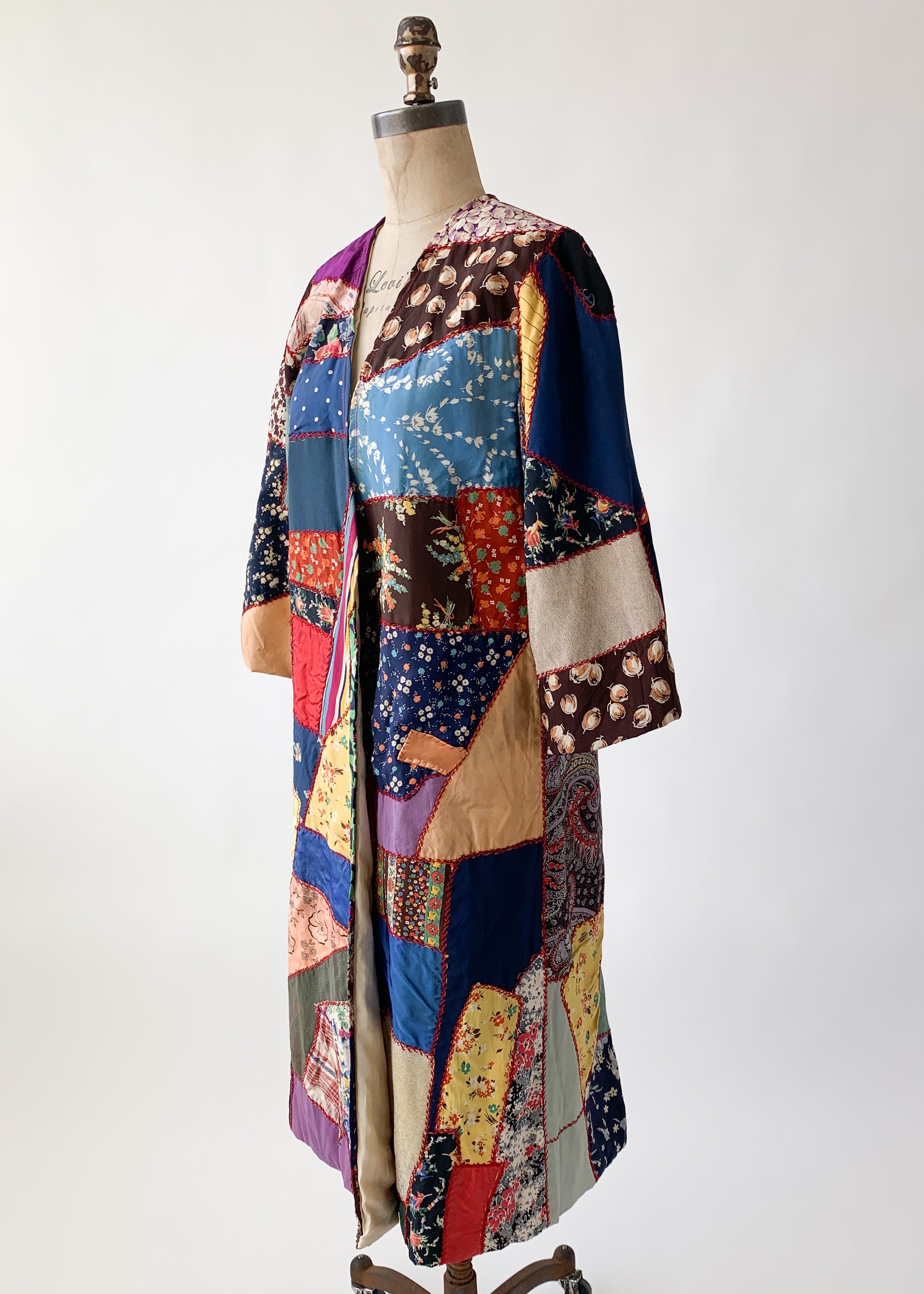 Vintage Patchwork Quilt Duster Coat