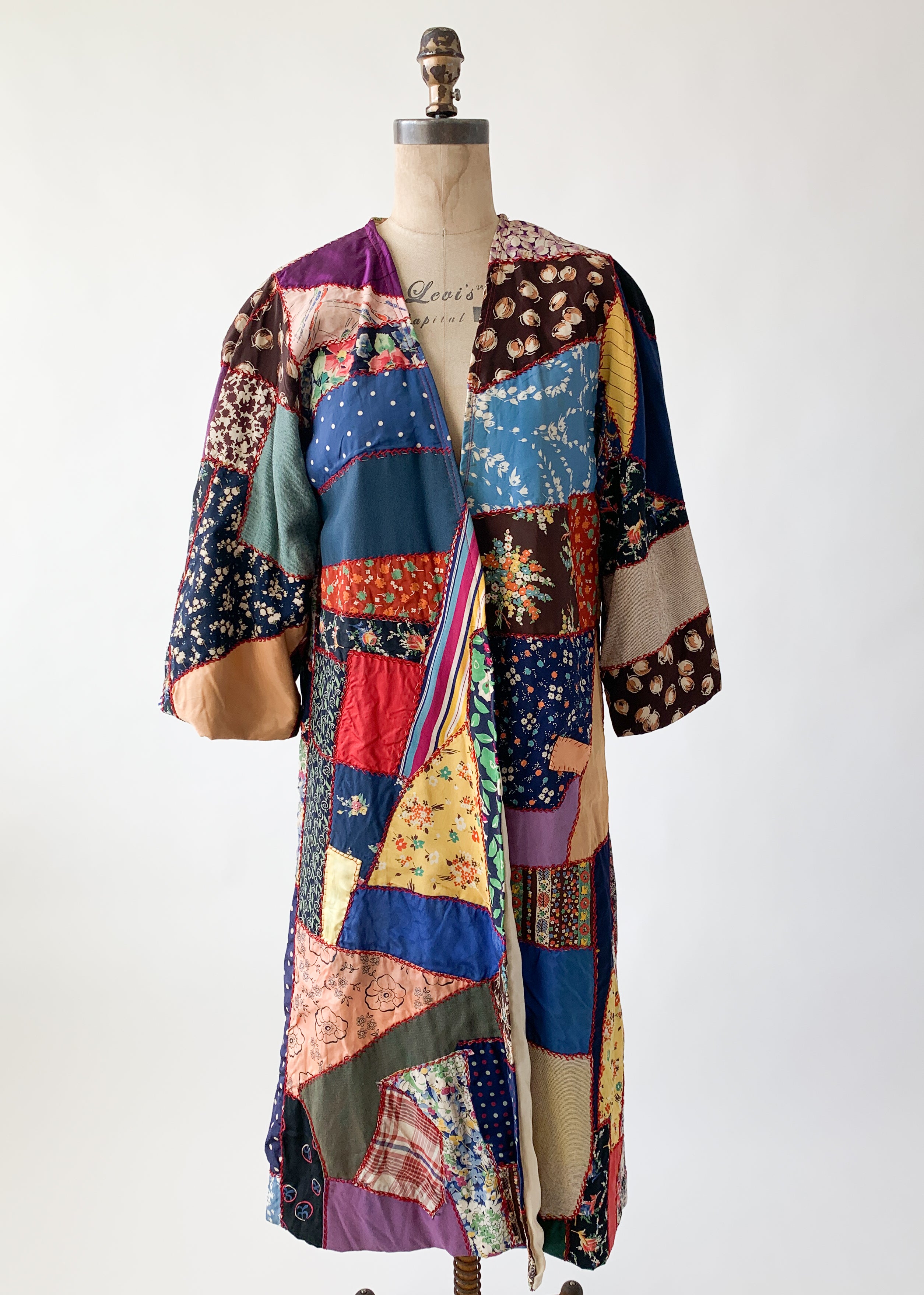 Vintage Patchwork Quilt Duster Coat