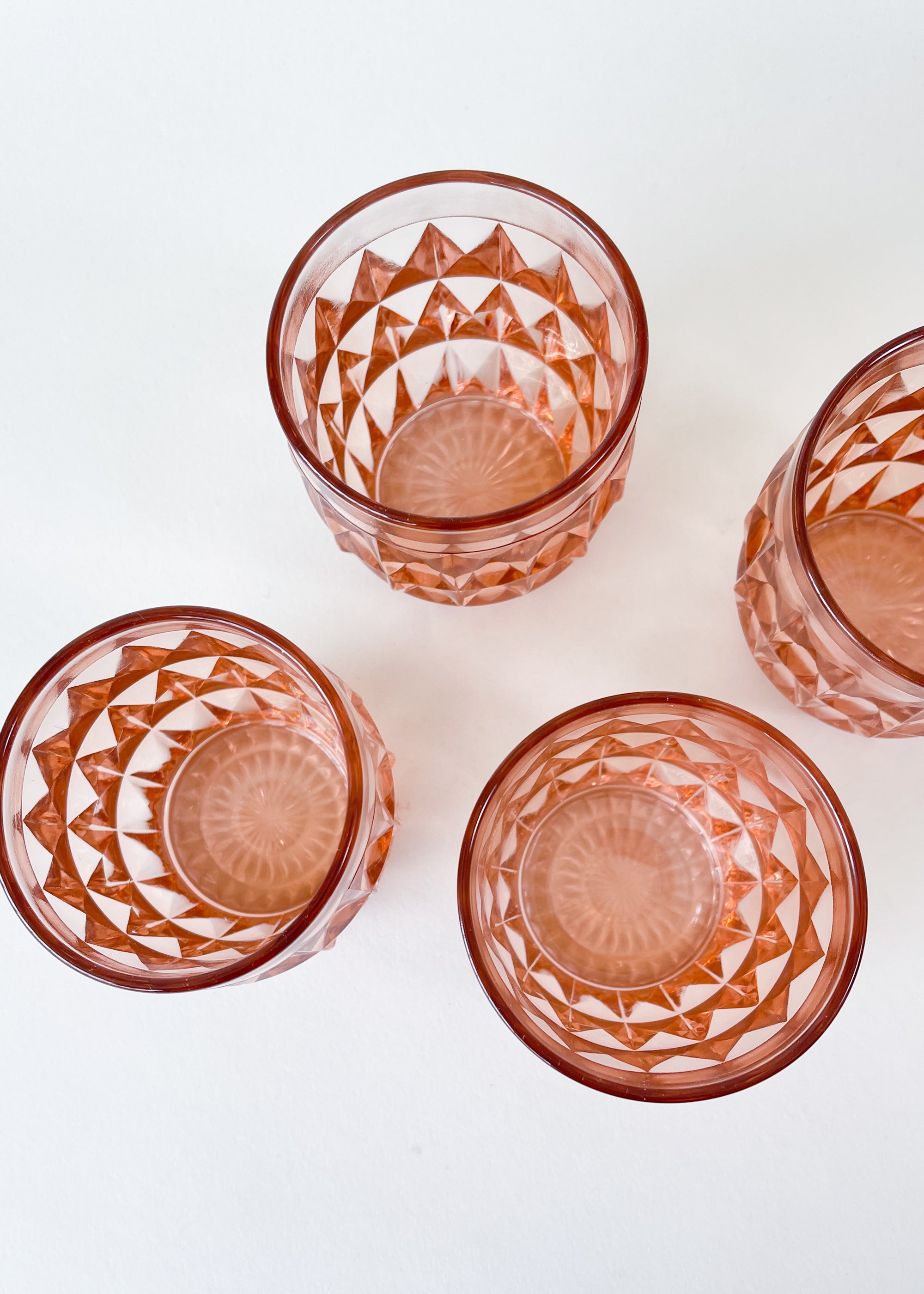 Vintage Pink Faceted Glasses