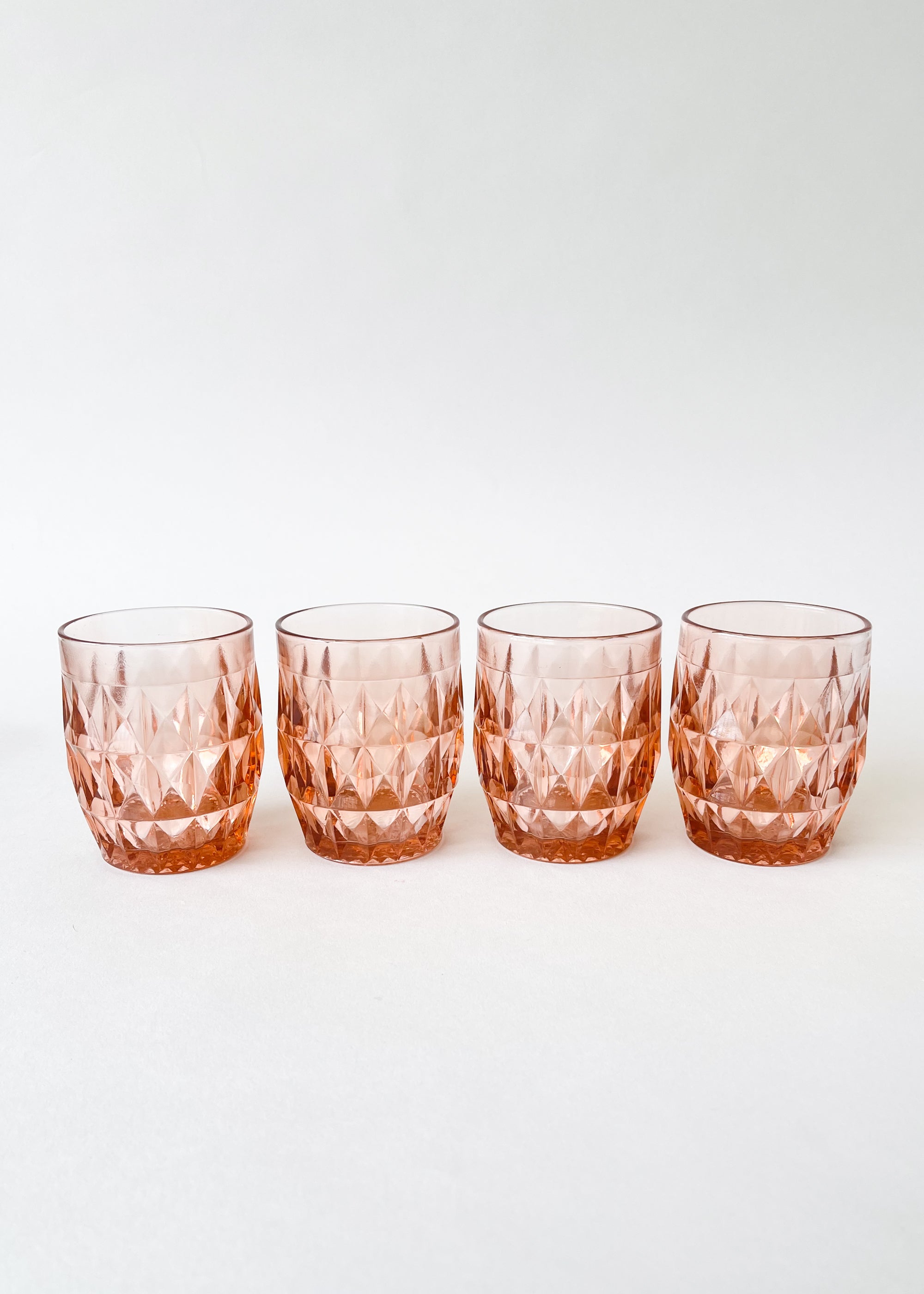 Vintage Pink Faceted Glasses