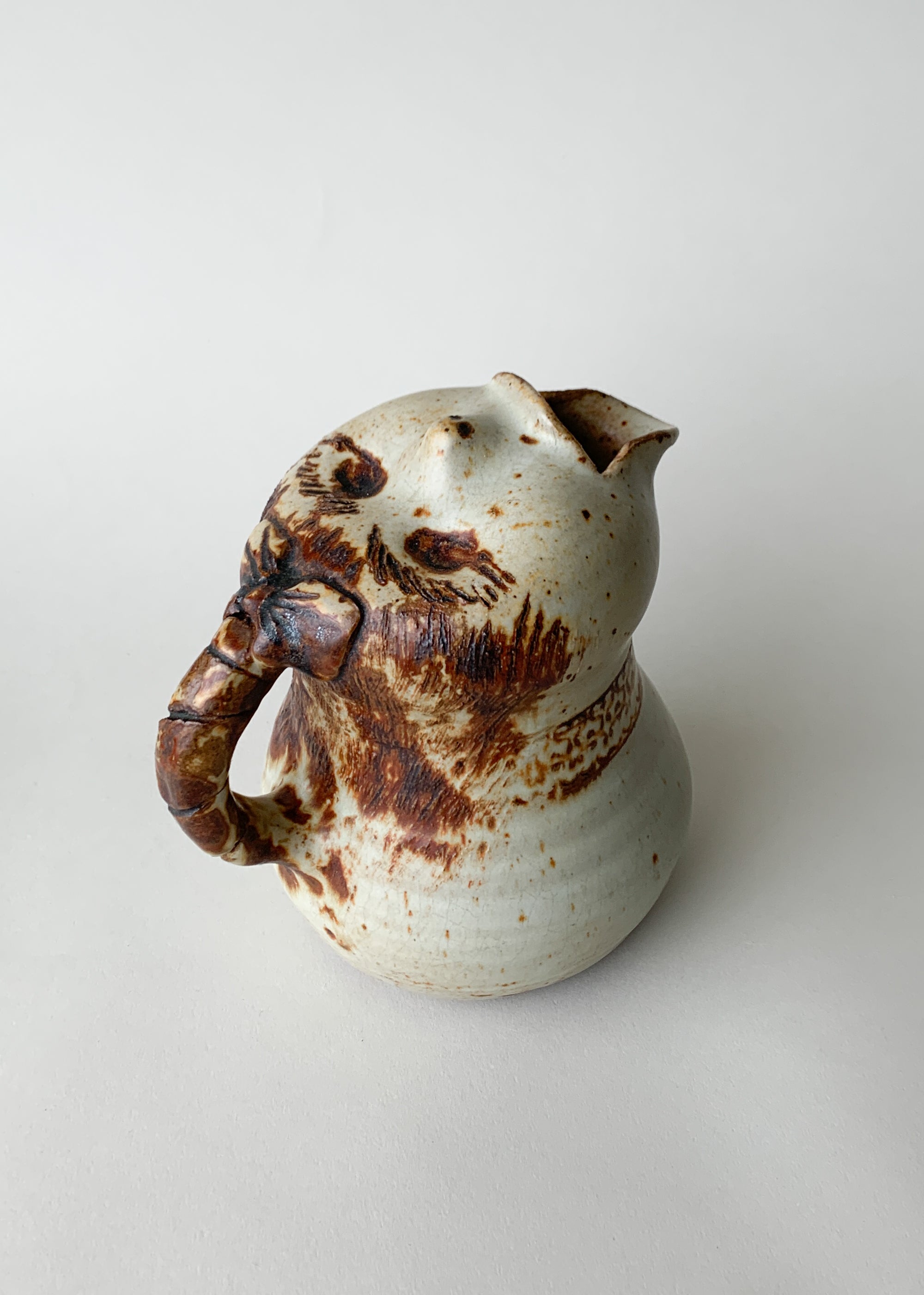 Vintage Face Spout Ceramic Pitcher