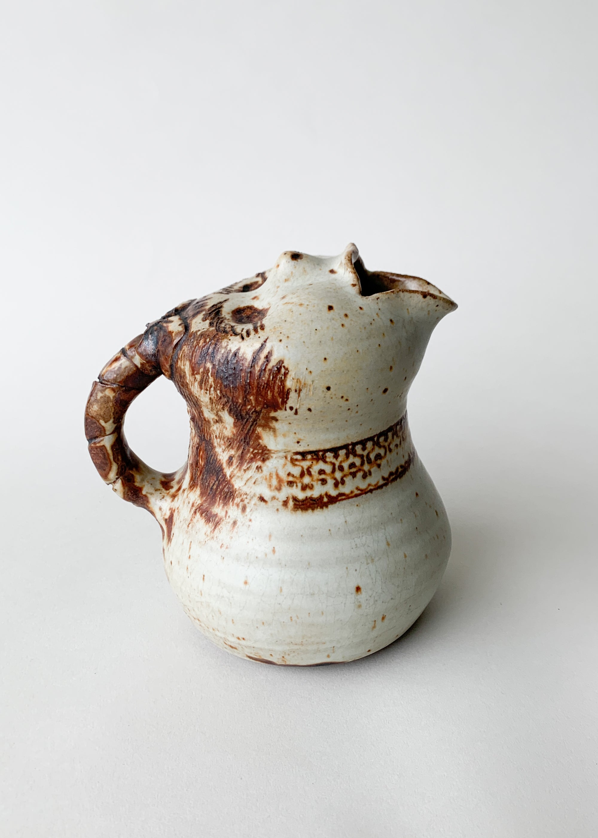 Vintage Face Spout Ceramic Pitcher