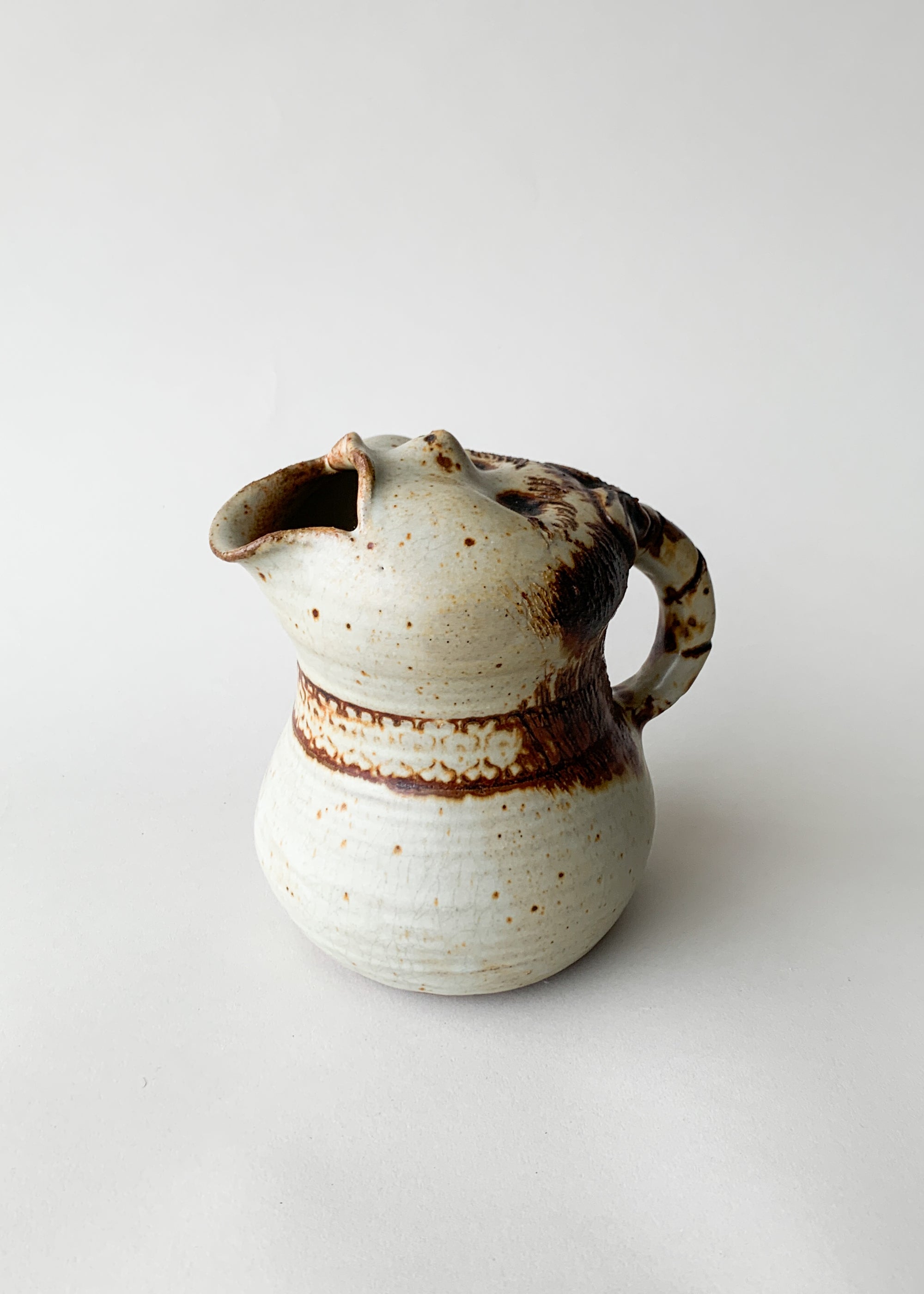 Vintage Face Spout Ceramic Pitcher