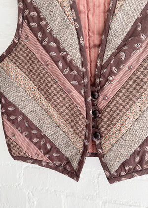 Vintage 1980s Quilted Patchwork Vest