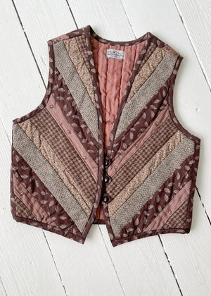 Vintage 1980s Quilted Patchwork Vest