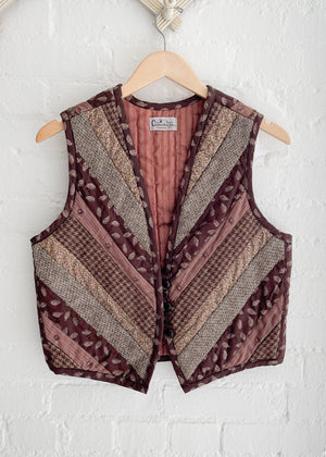 Vintage 1980s Quilted Patchwork Vest