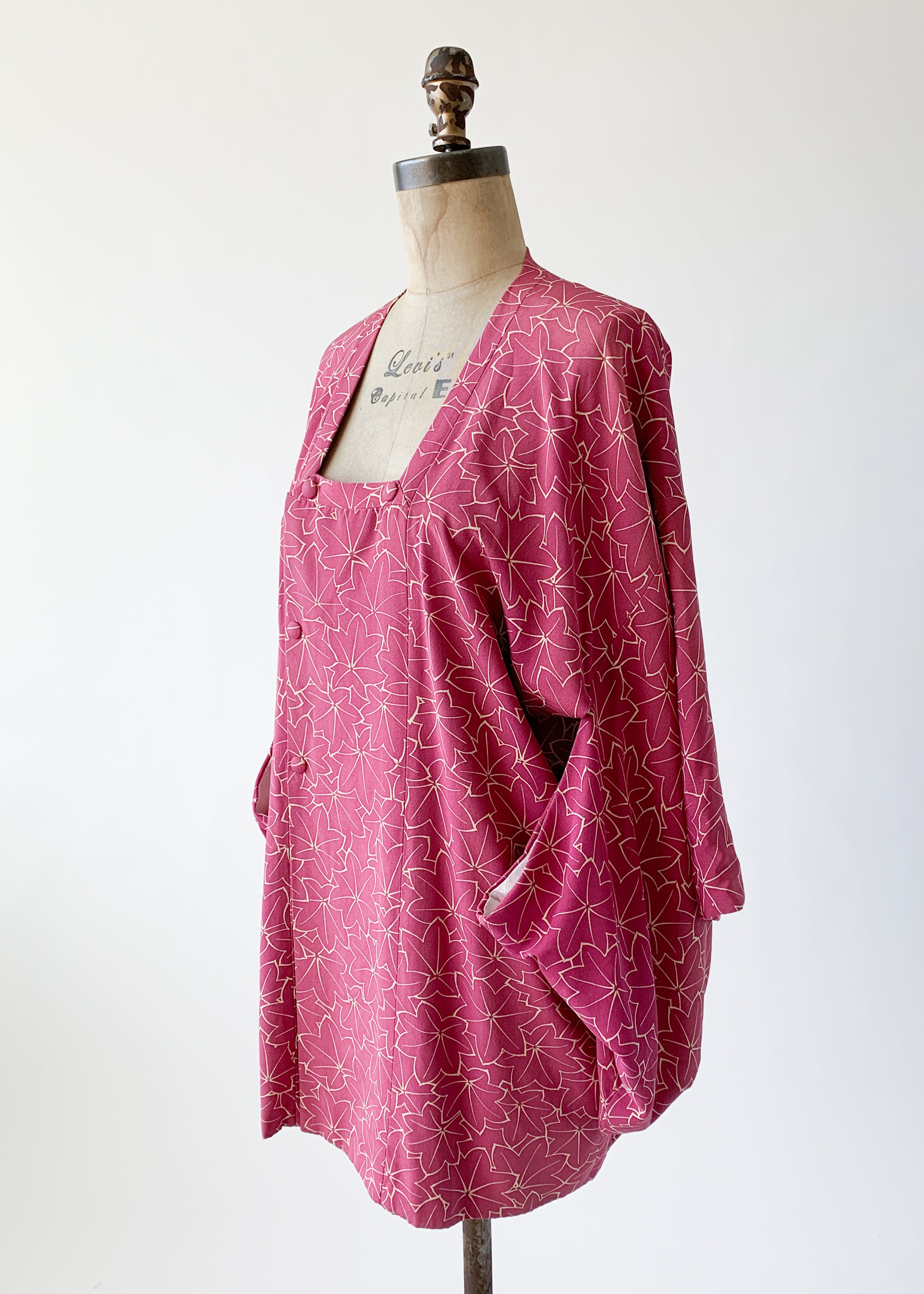 Vintage 1950s Silk Haori Michiyuki Jacket
